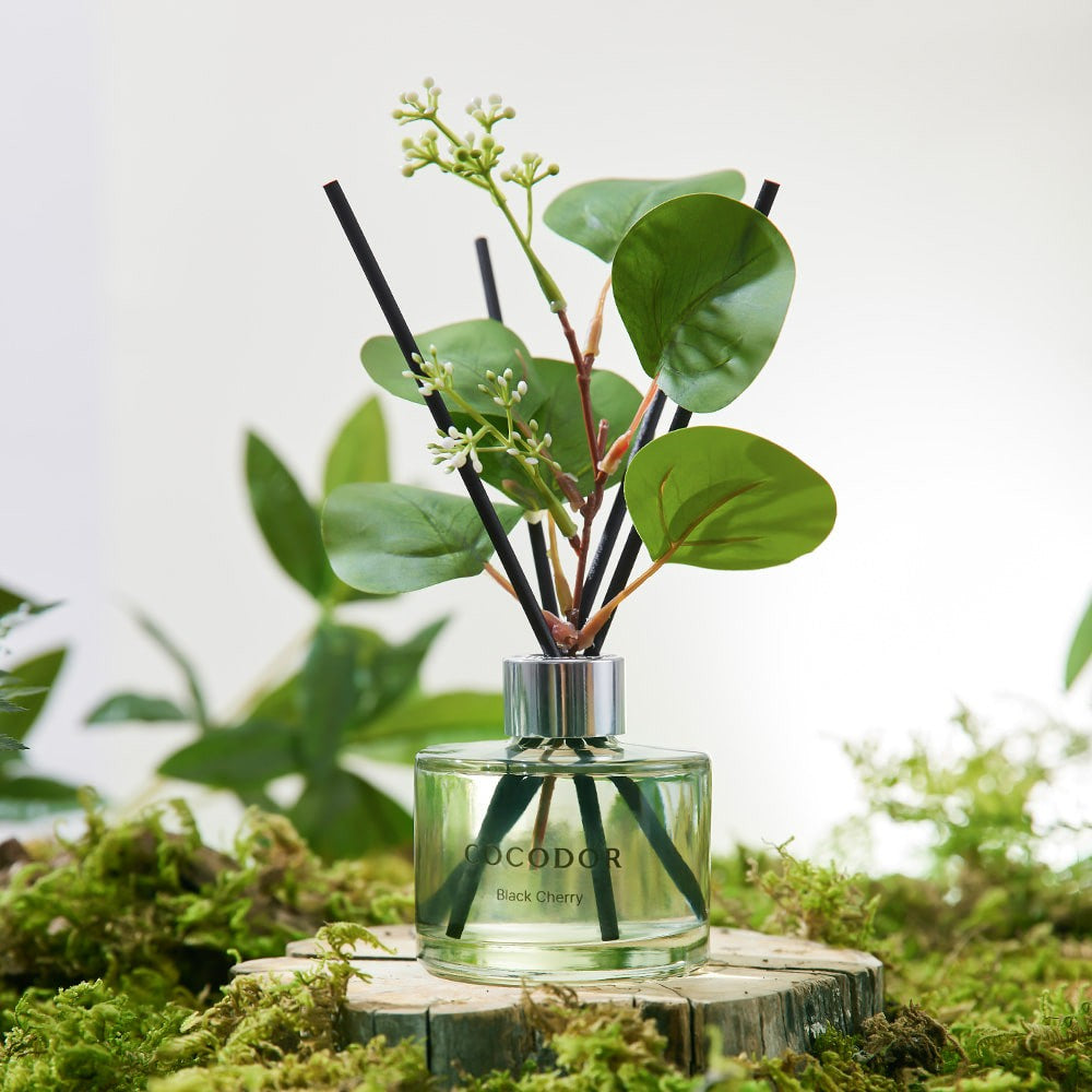 Forest & Ocean Diffuser adorned with seashells and flowers