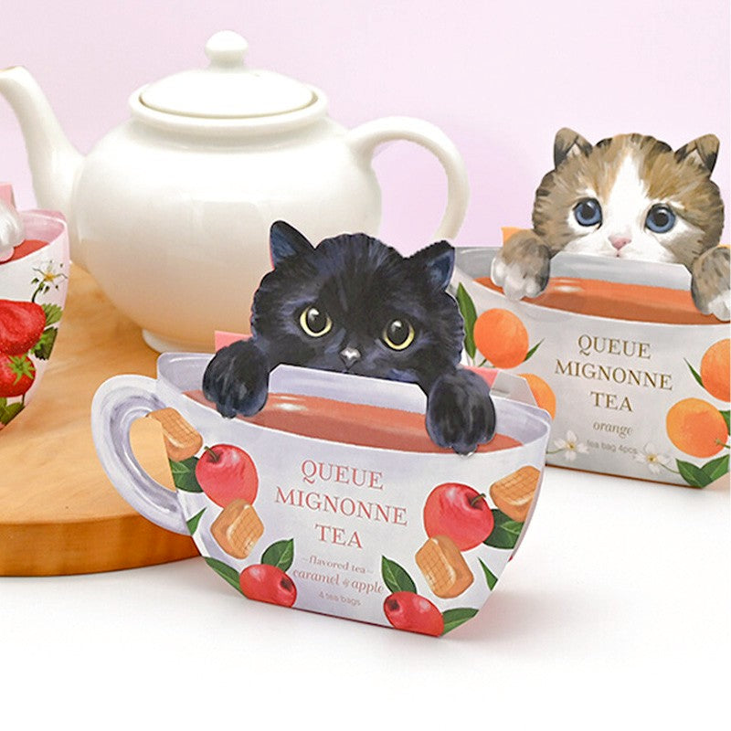 Teacup-Shaped Flavored Tea Cat Assorted 3Piece Set