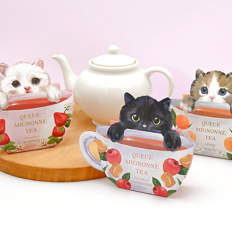 Teacup-Shaped Flavored Tea Cat Assorted 3Piece Set