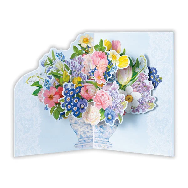 Purple Flowers Birthday Celebration 3D Card