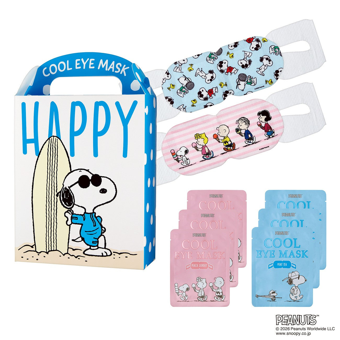 Snoopy Cool Eye Mask Assortment 6Piece Set