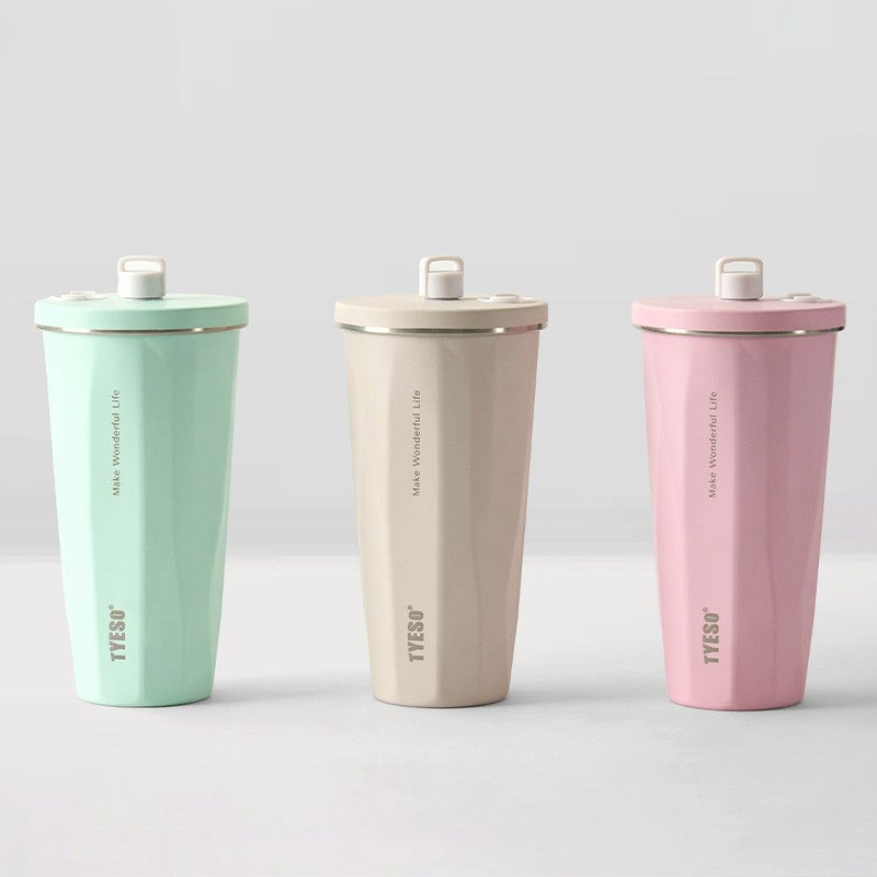 Straw Tumbler with Lid 600ml 8 Colors Available