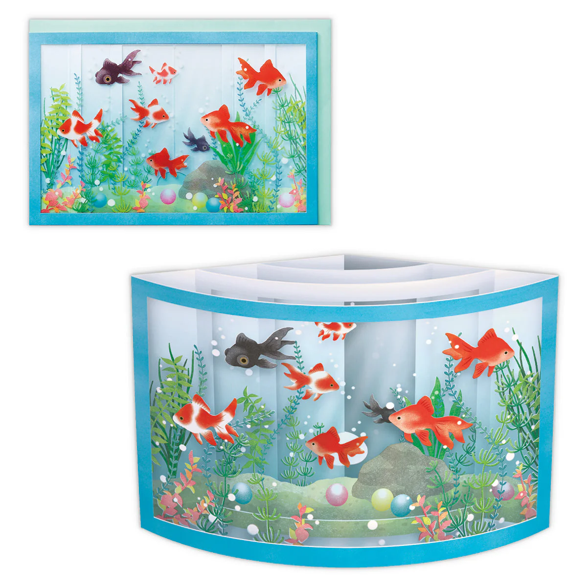Goldfish Aquarium 3D Greeting Card
