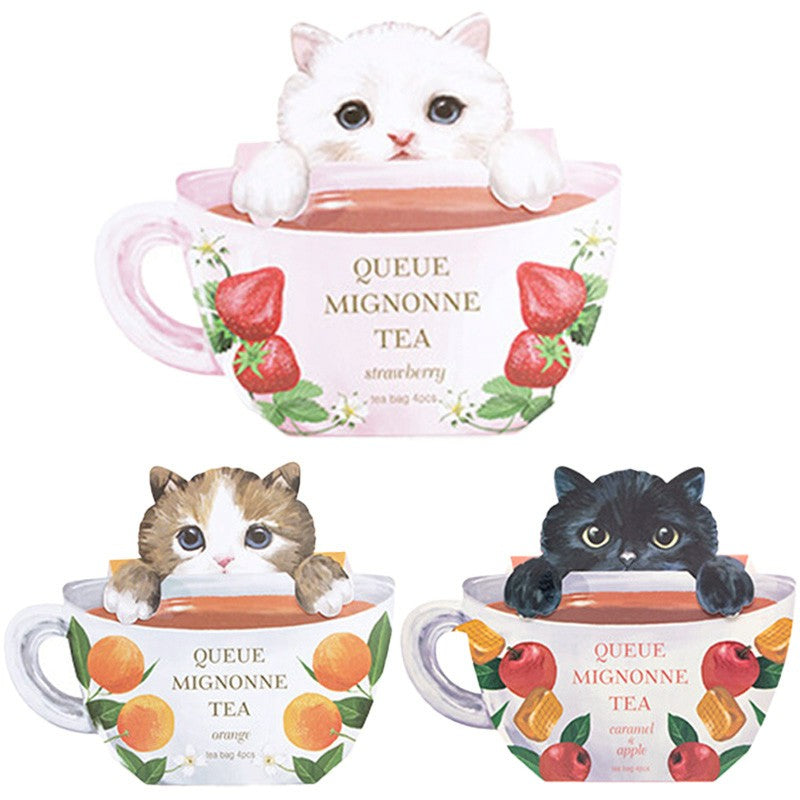 Teacup-Shaped Flavored Tea Cat Assorted 3Piece Set