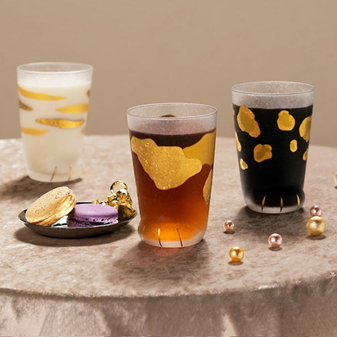 Premium Cat Paw Glass (Calico, Tabby, Leopard) Made in Japan