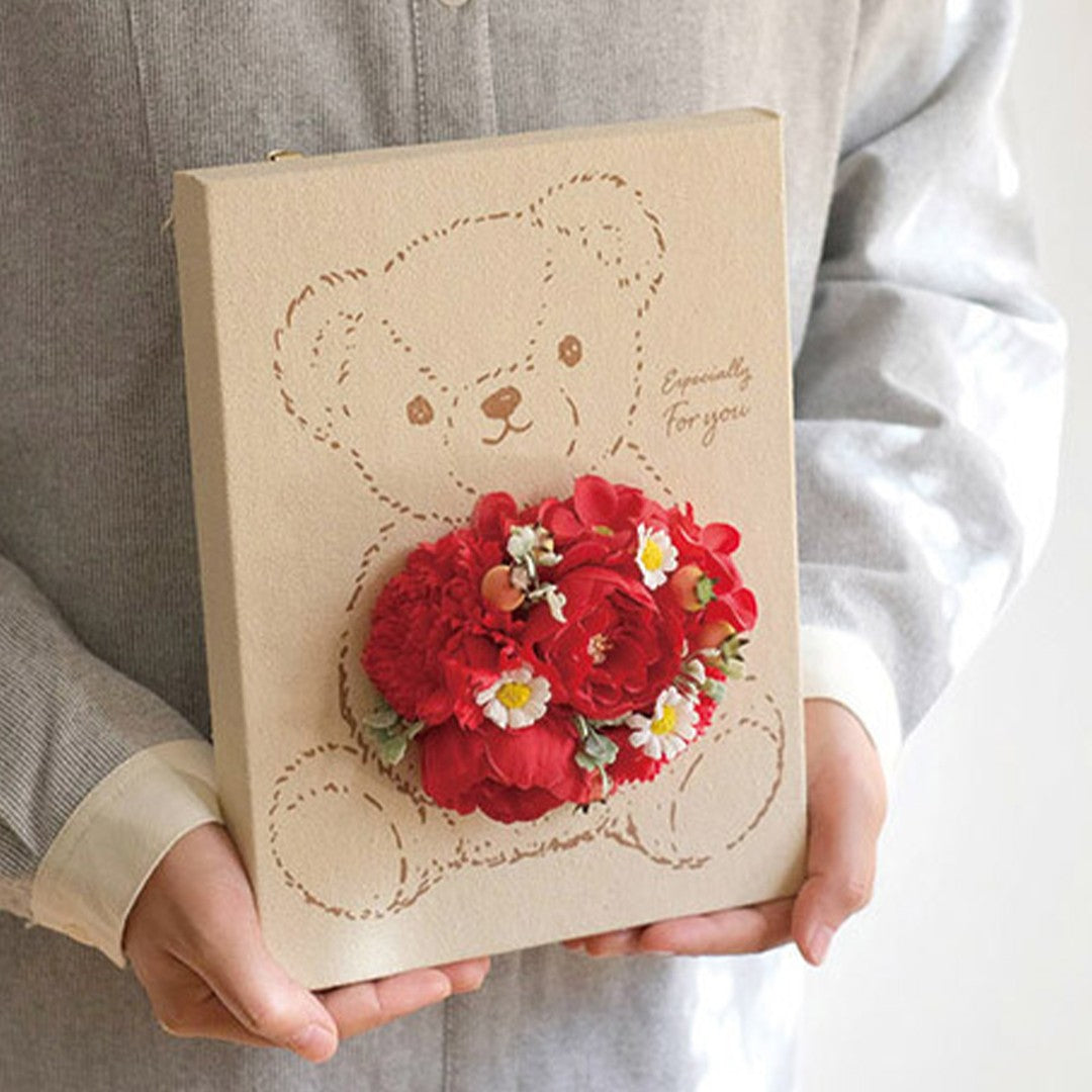 Bear Bouquet Canvas Board Soap Flower