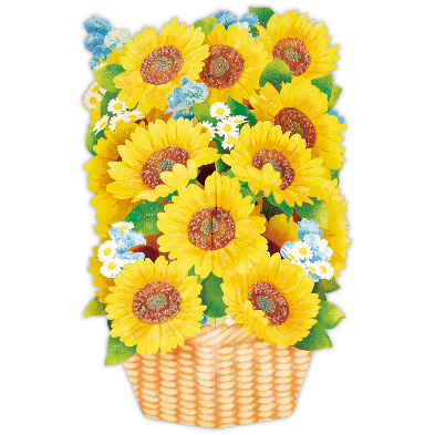 Glitter Sunflower 3D Greeting Card