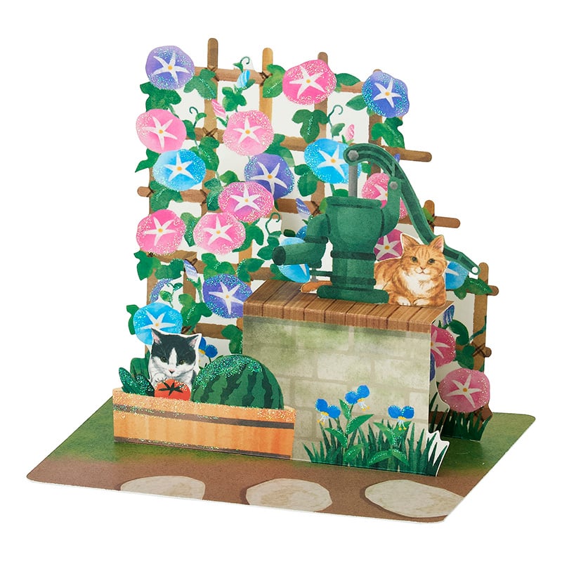 Morning Glories and Water Well Greeting Card