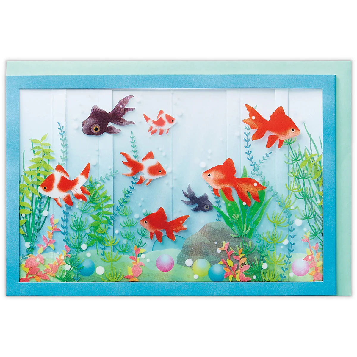 Goldfish Aquarium 3D Greeting Card