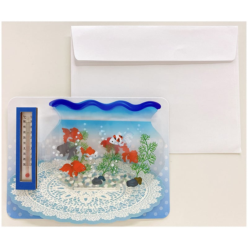 Goldfish Bowl with Thermometer Greeting Card