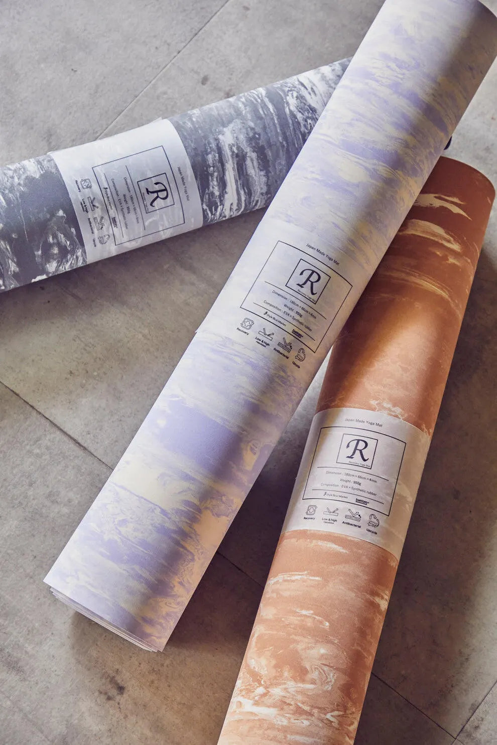 Recovery Yoga Pilates Mat 4mm Slim Series Marble